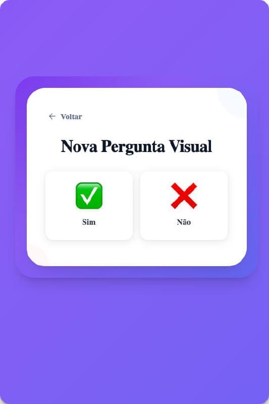 Quiz com escolha visual Sim/Não